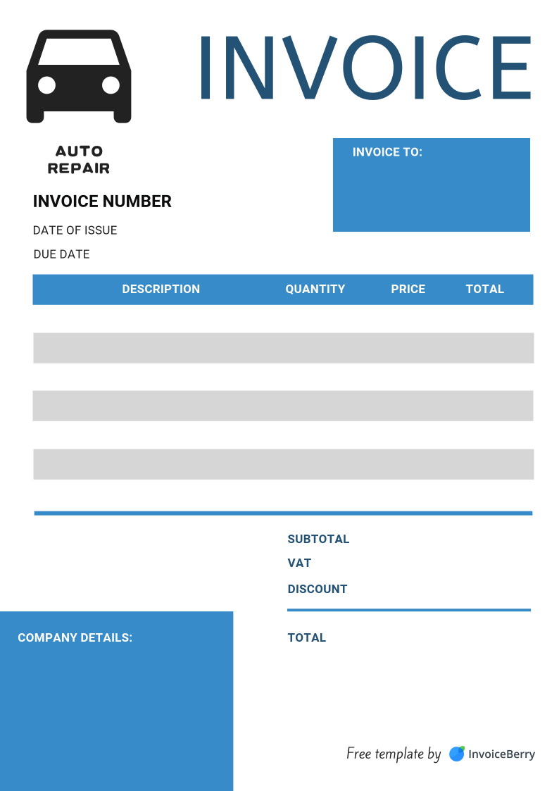 mechanic invoice template