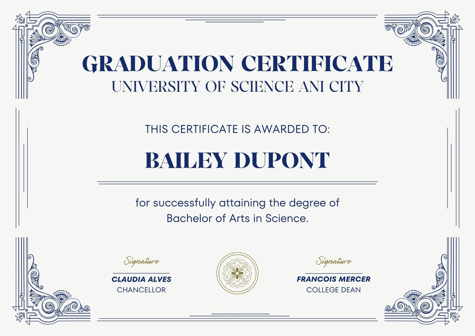 sample Diploma Certificate template