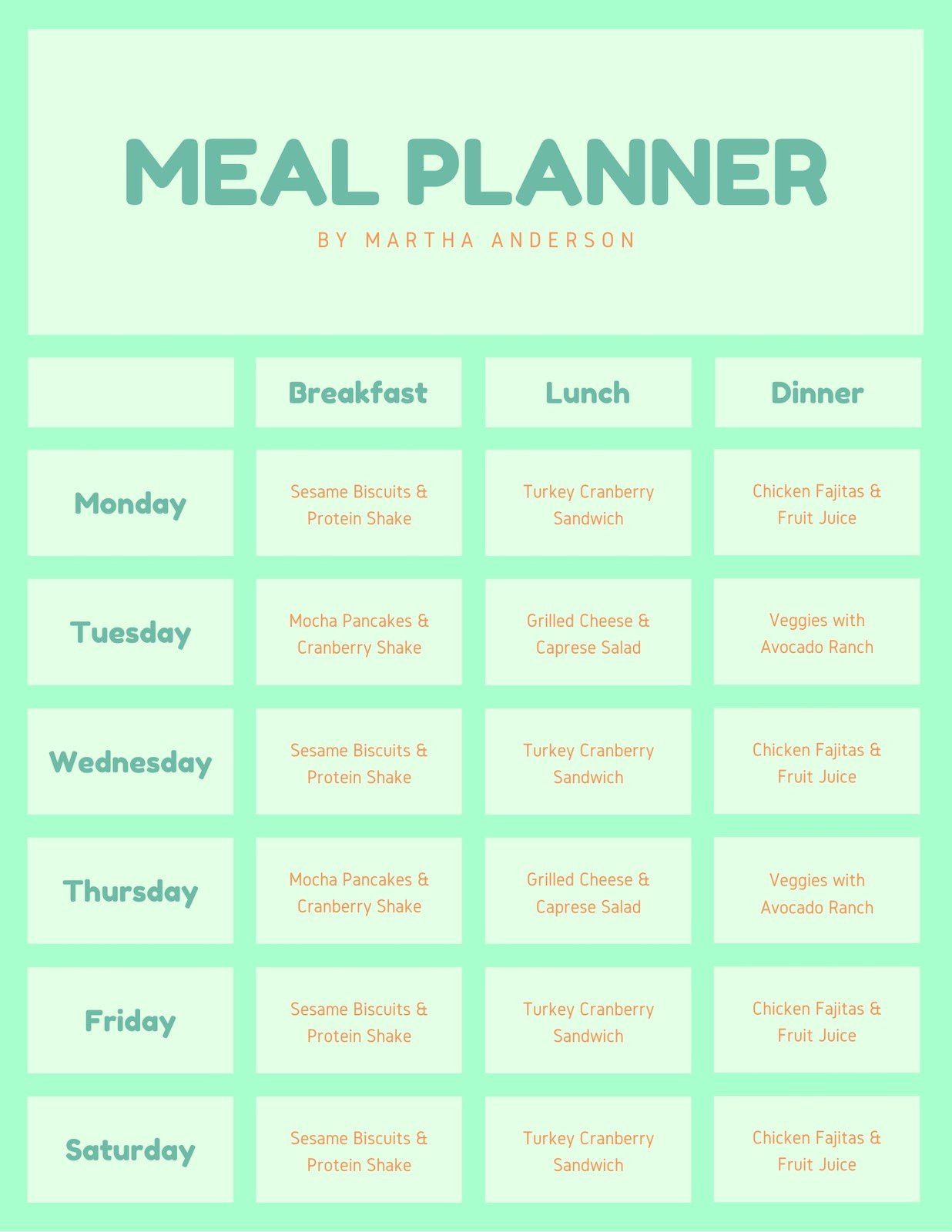 sample menu planning template