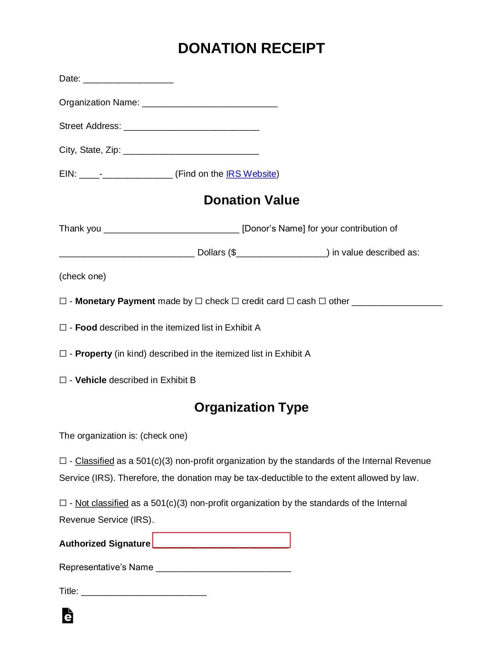 donation invoice template