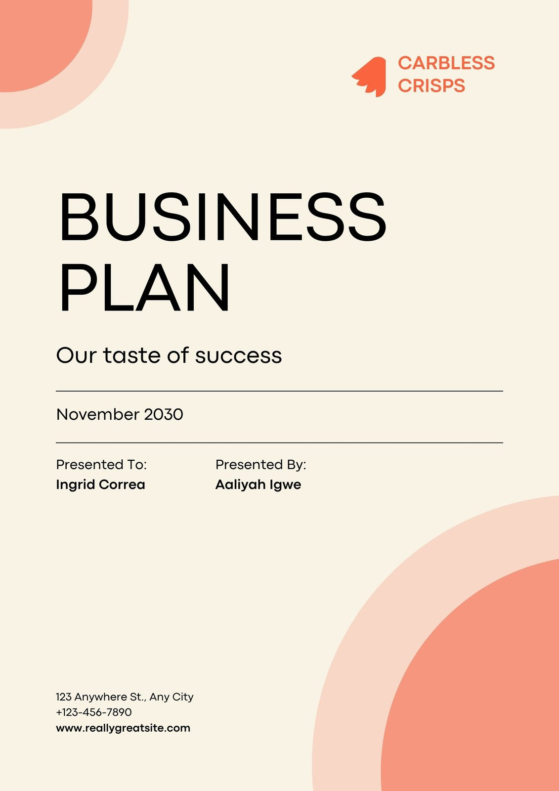 sample small business planning template