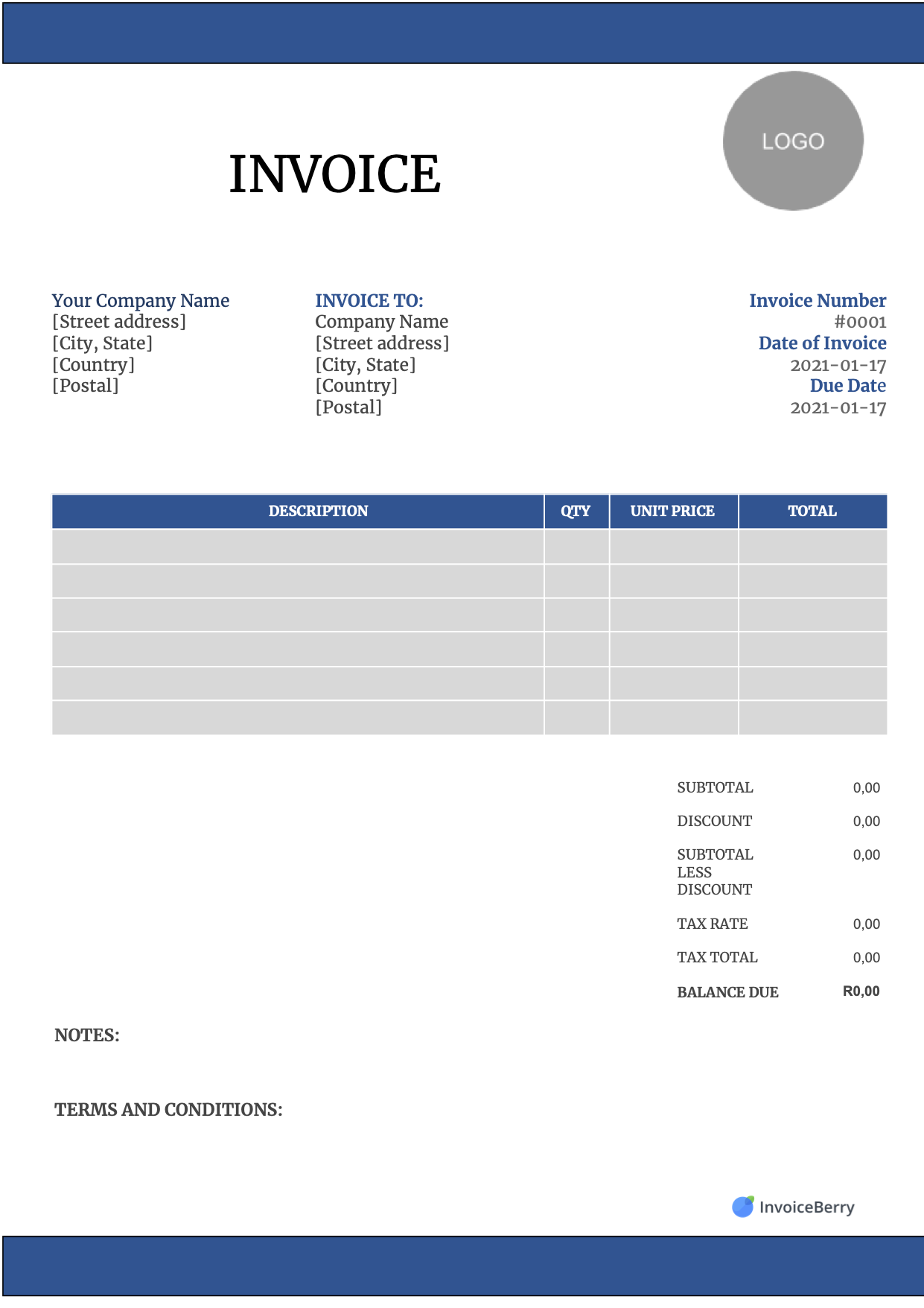 sample generic invoice template