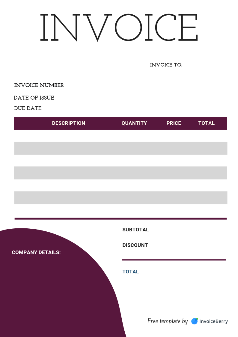 sample simple service invoice template