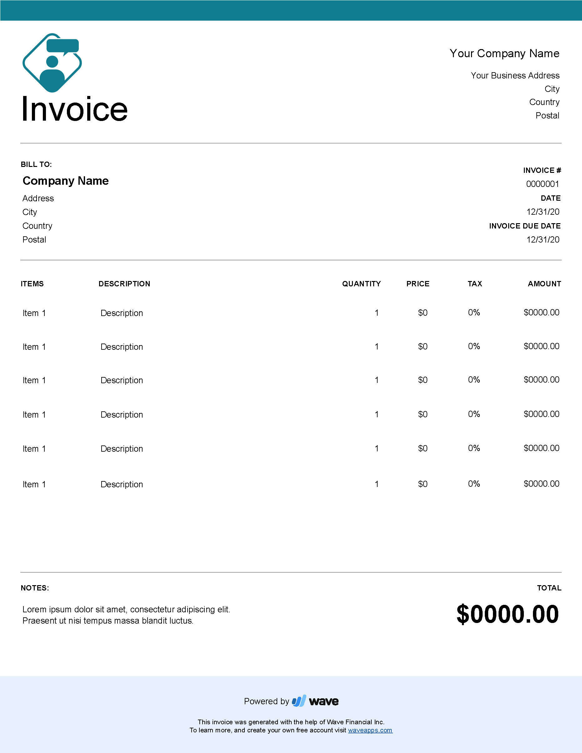 business invoice template