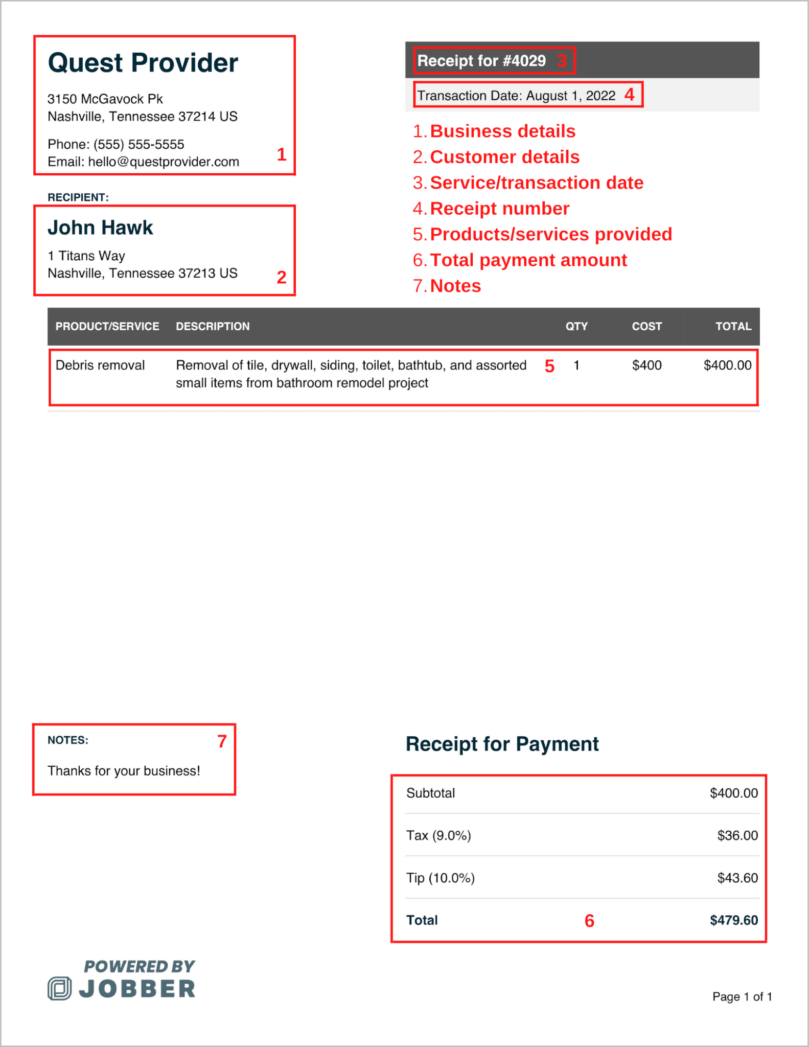 sample junk removal invoice template