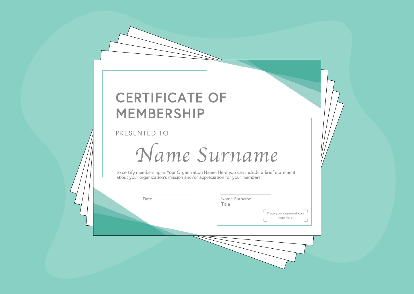 sample Membership Certificate template