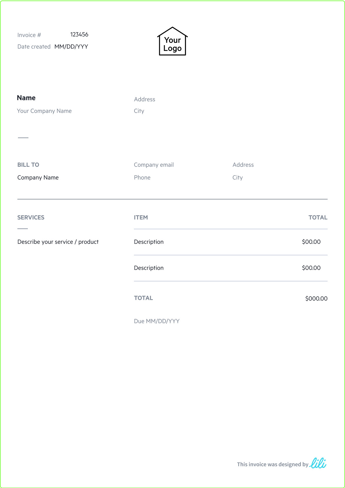 sample blank trucking invoice template