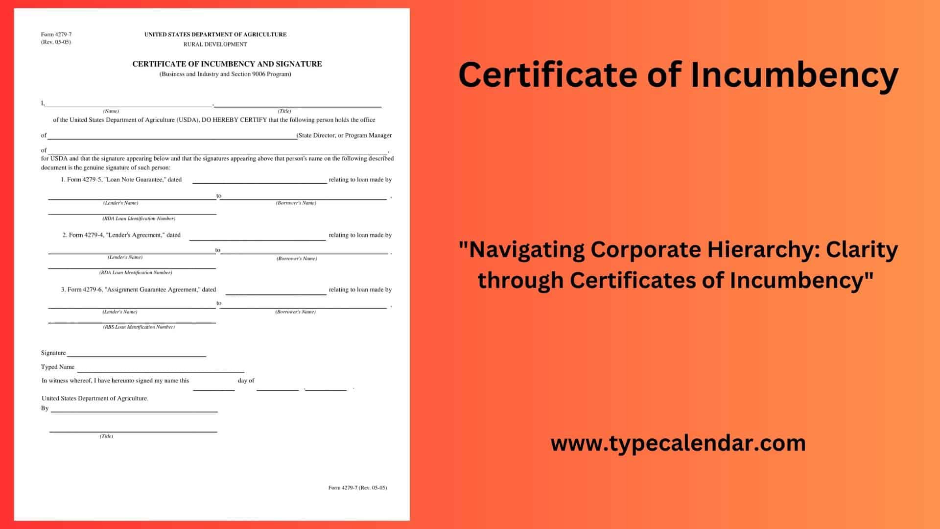 sample Incumbency Certificate template