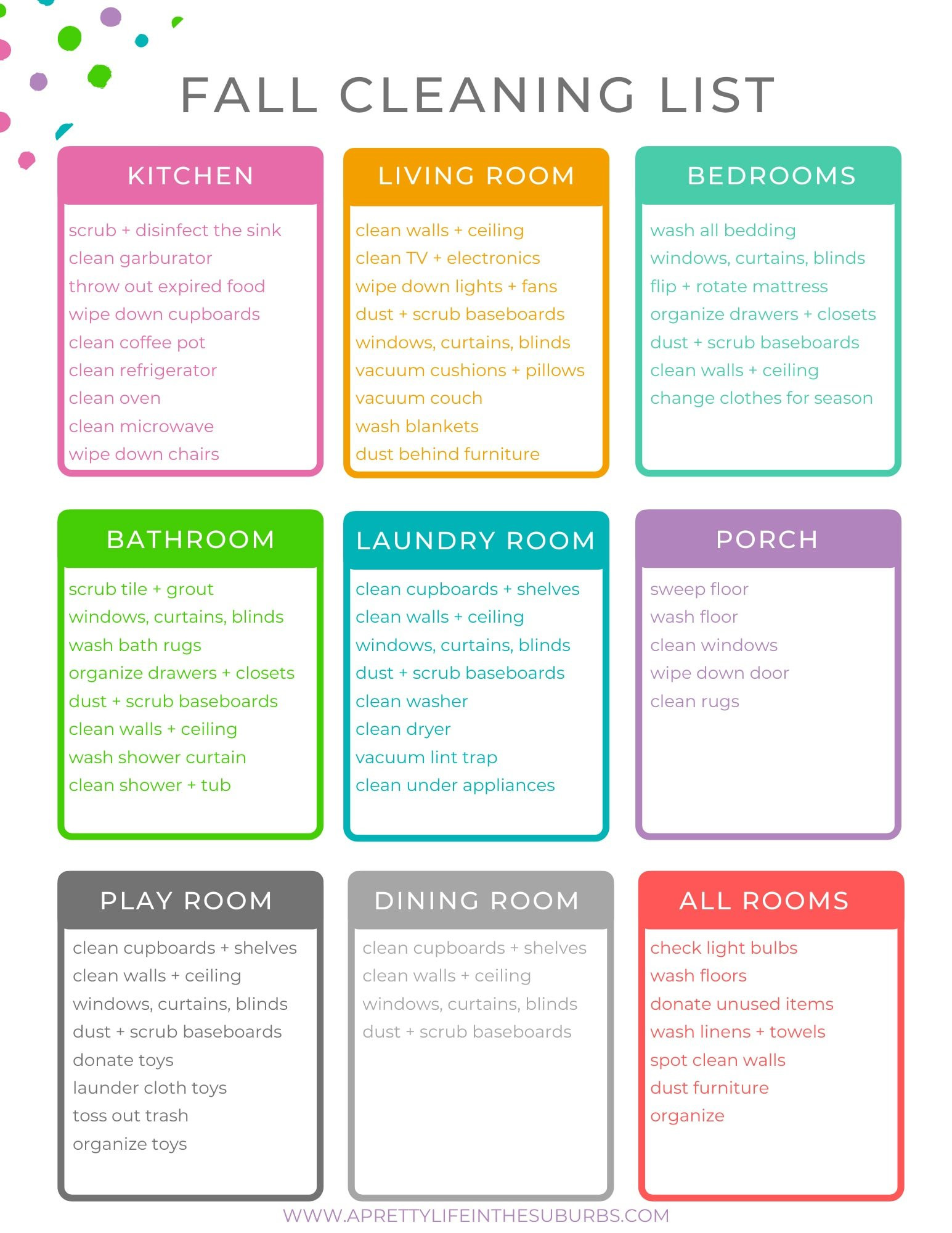 sample house cleaning planner template