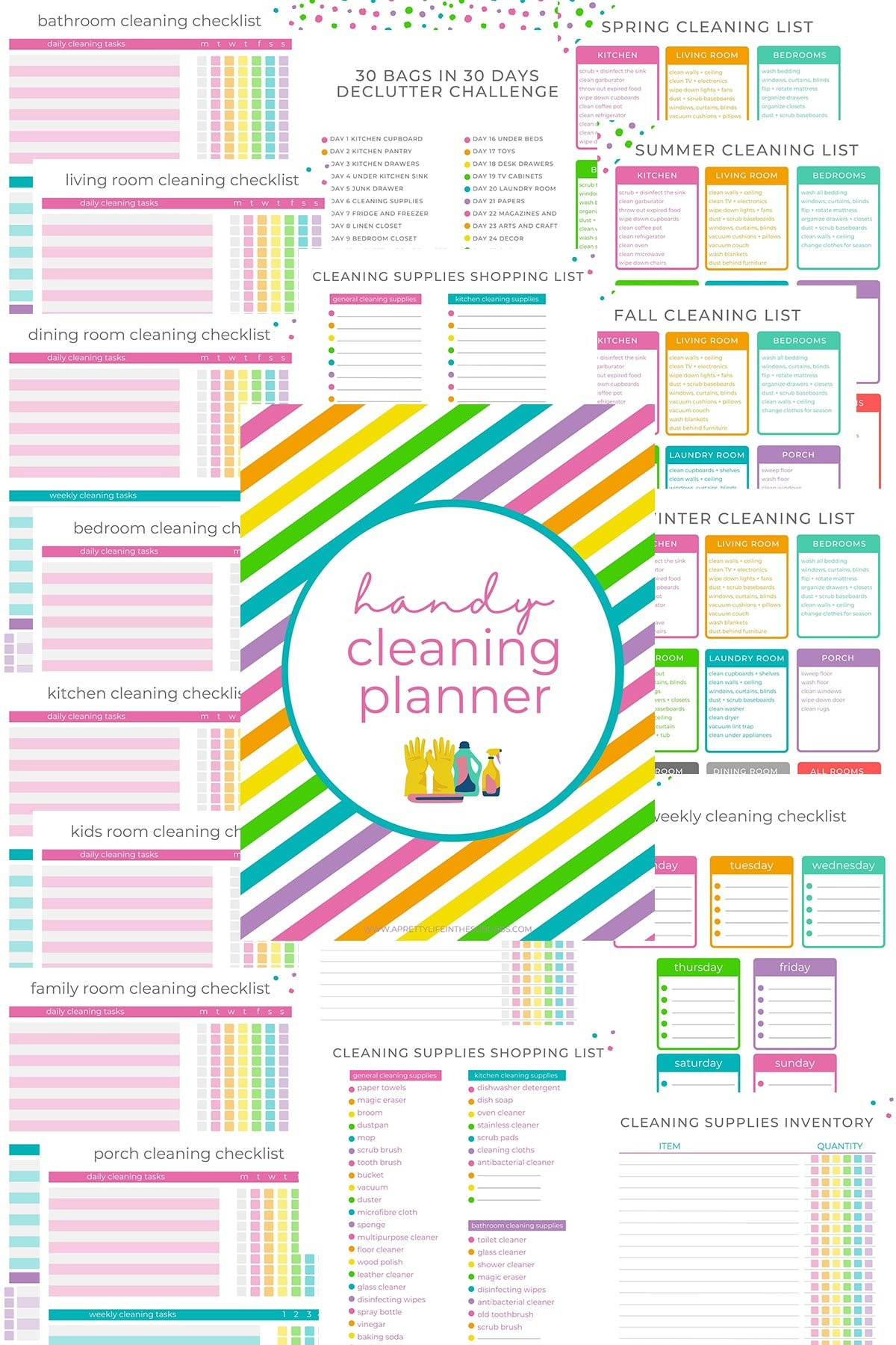 sample house cleaning planner template