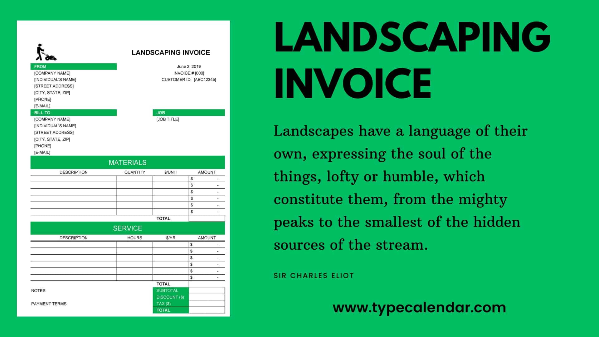 landscaping invoice template