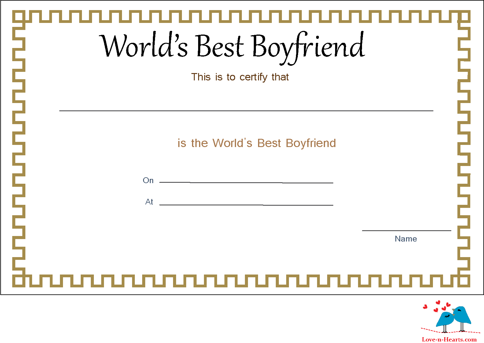 sample best boyfriend award certificate template