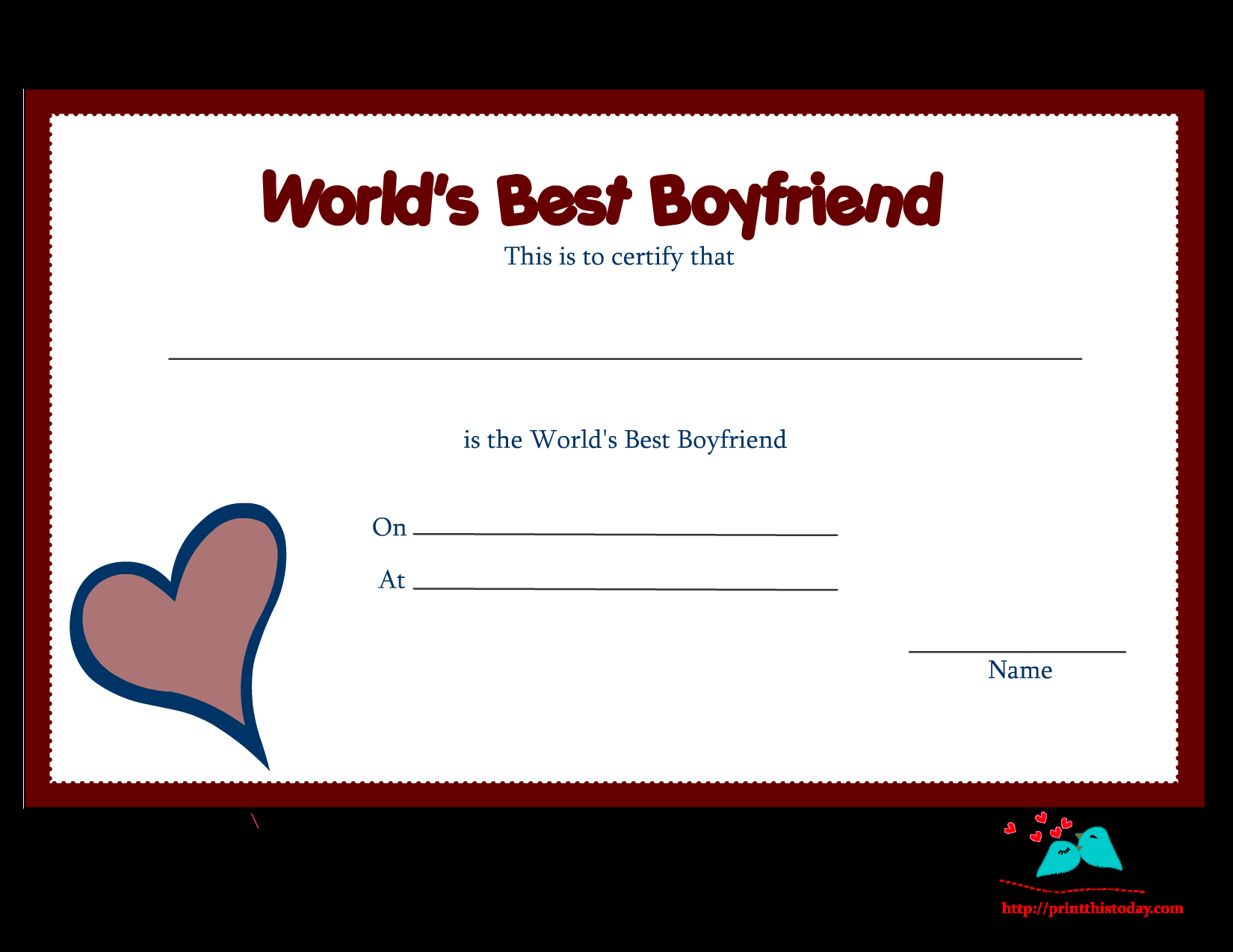 sample best boyfriend award certificate template