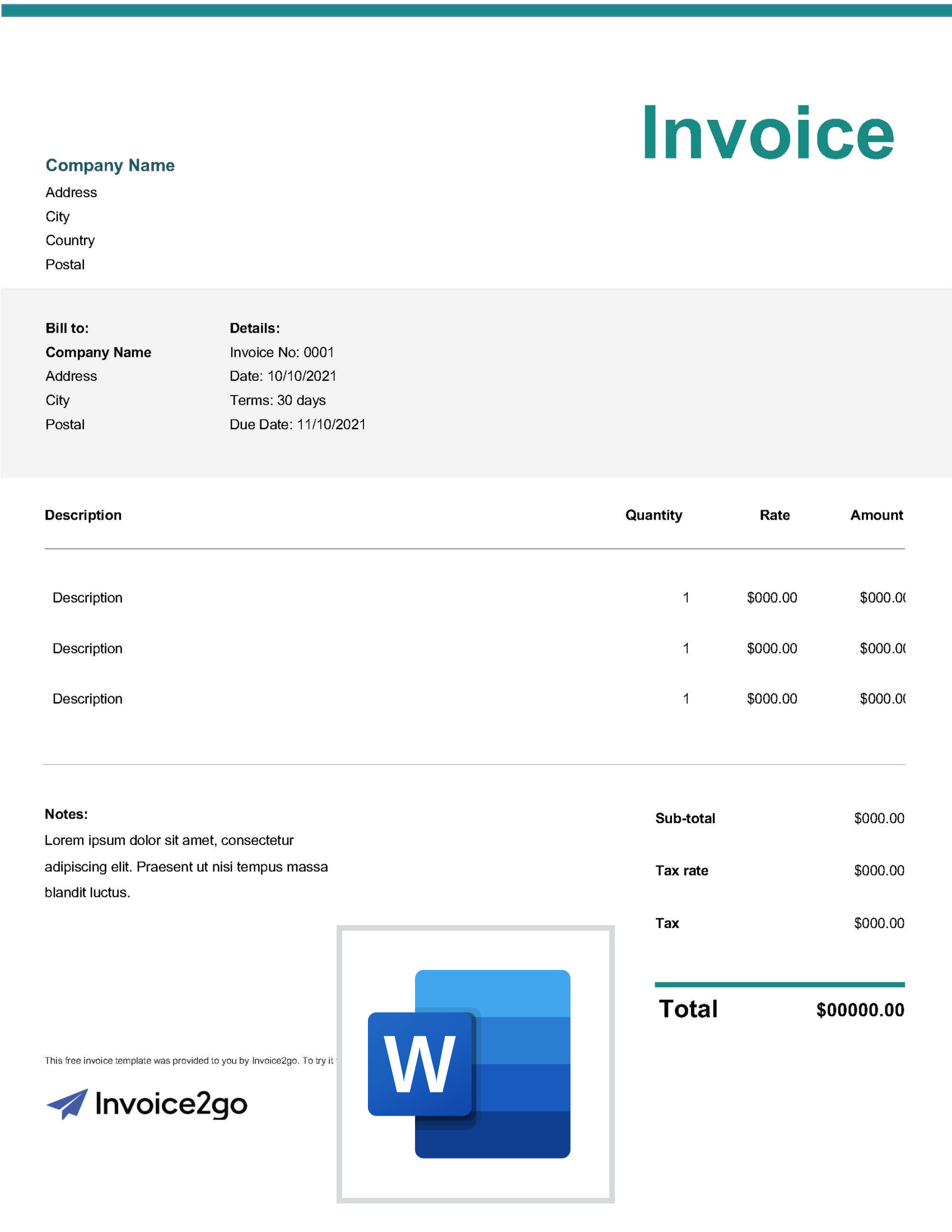 sample freelance invoice template