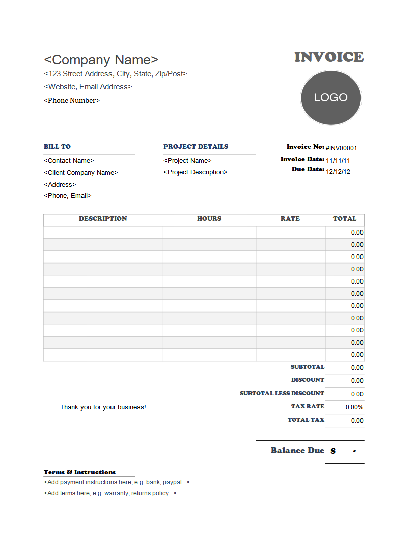 sample freelance invoice template