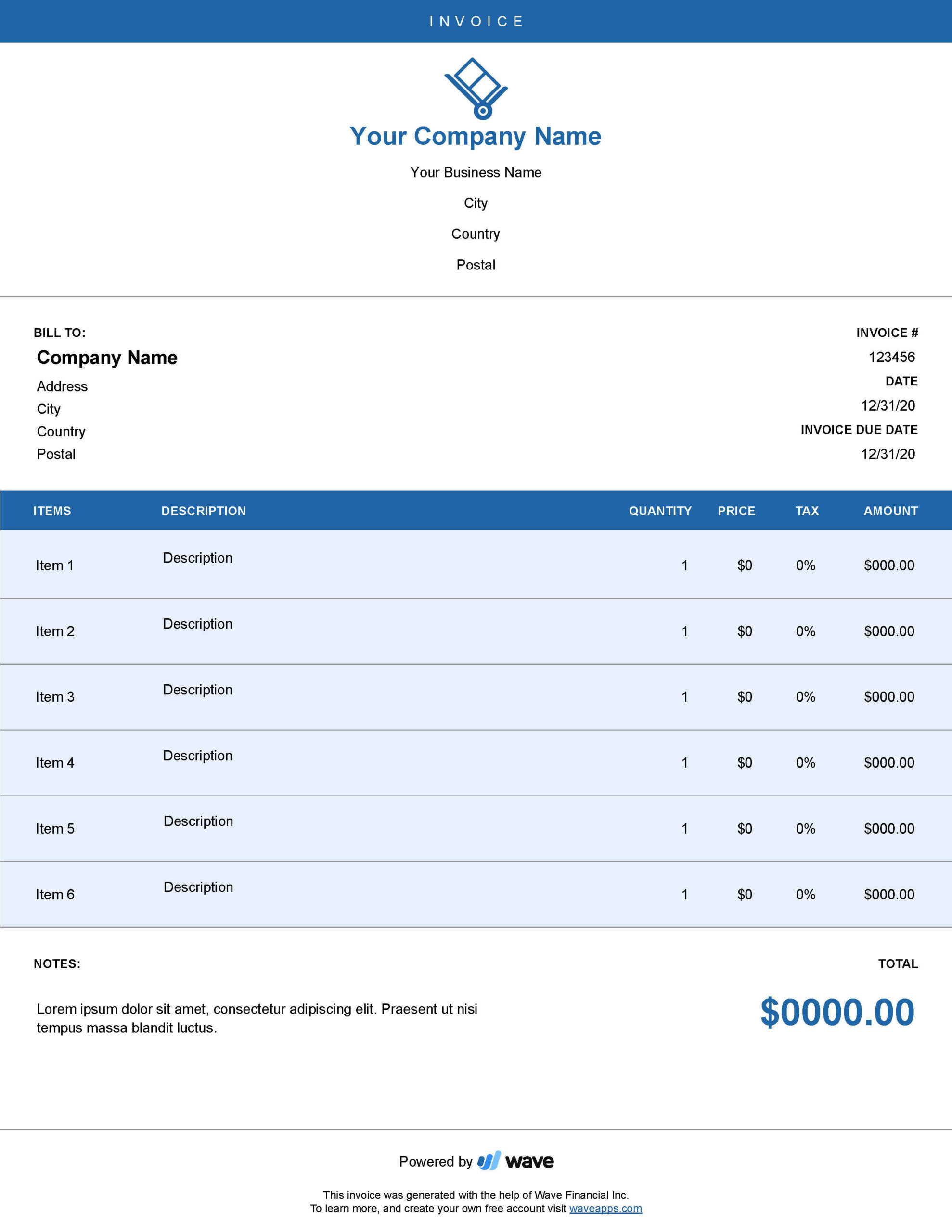 freight invoice template