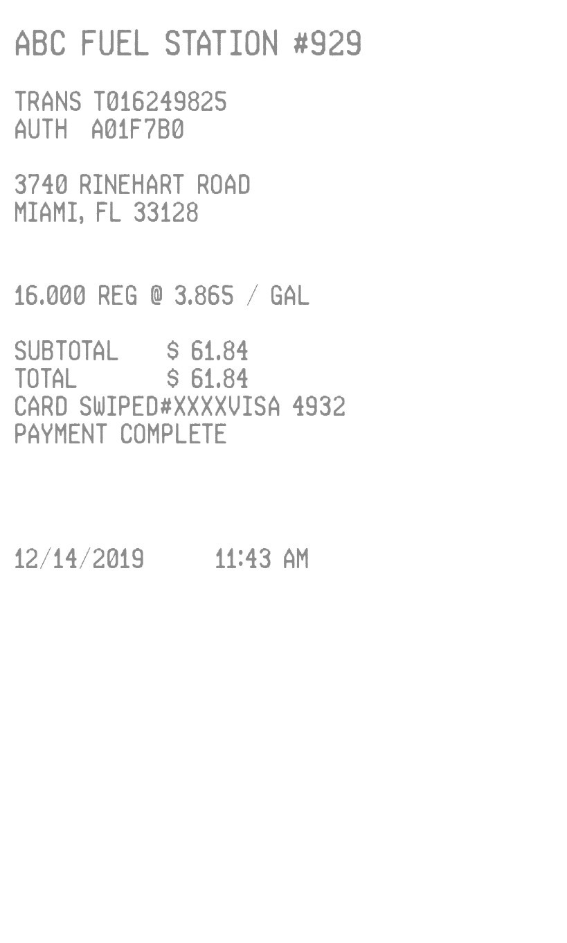 sample fuel invoice template