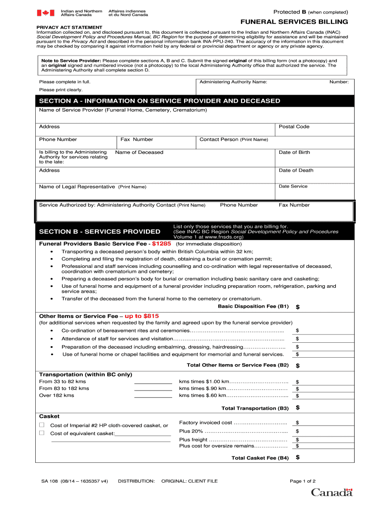 sample funeral invoice template