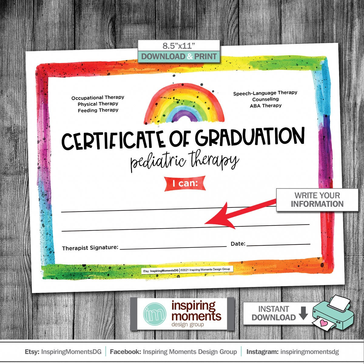 sample therapy completion certificate template