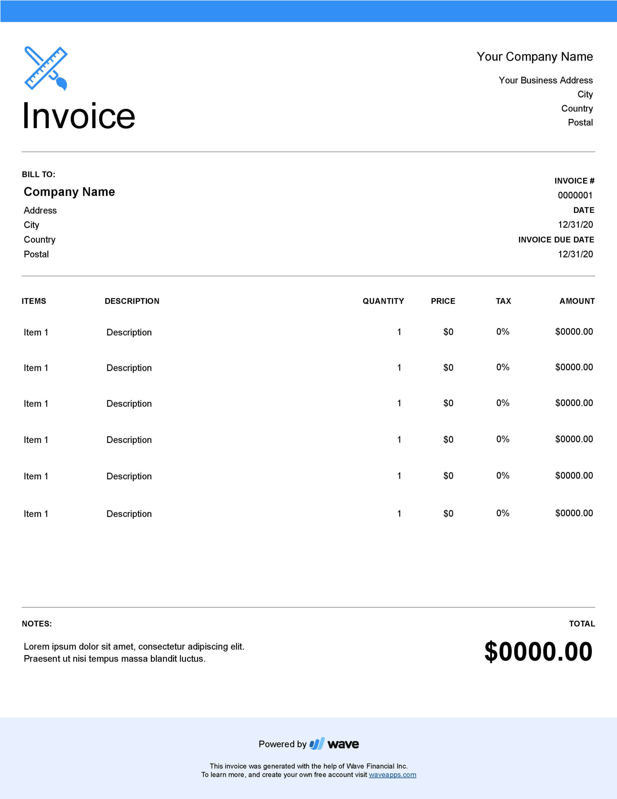 graphic design invoice template