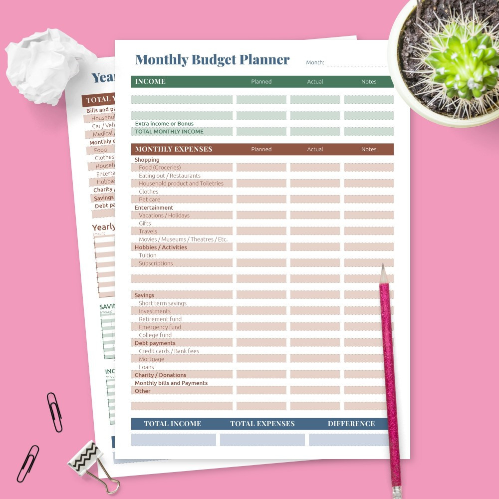 sample simple home budget template