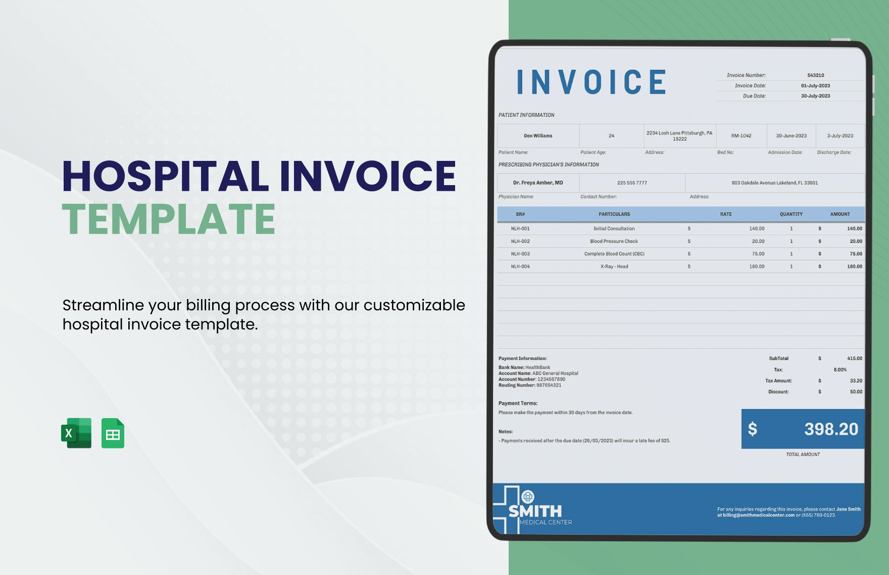 hospital invoice template