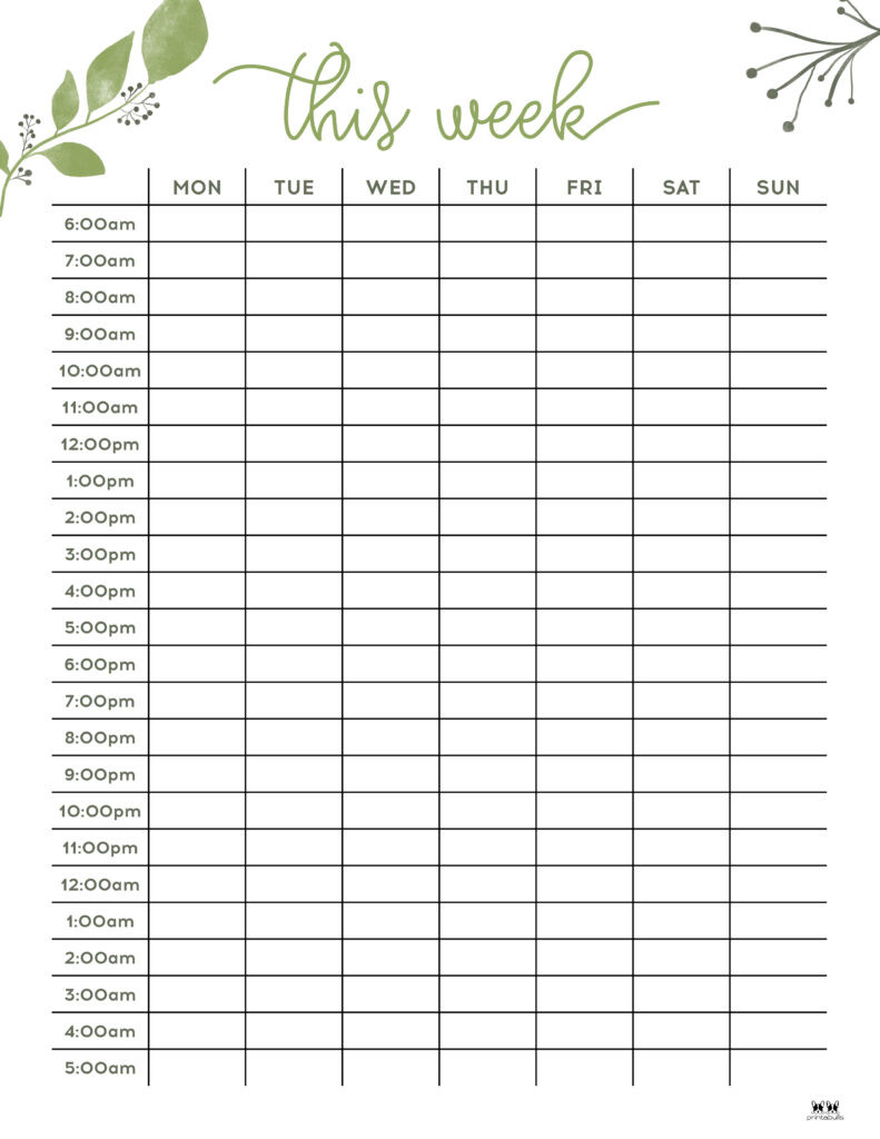 sample hourly planning template