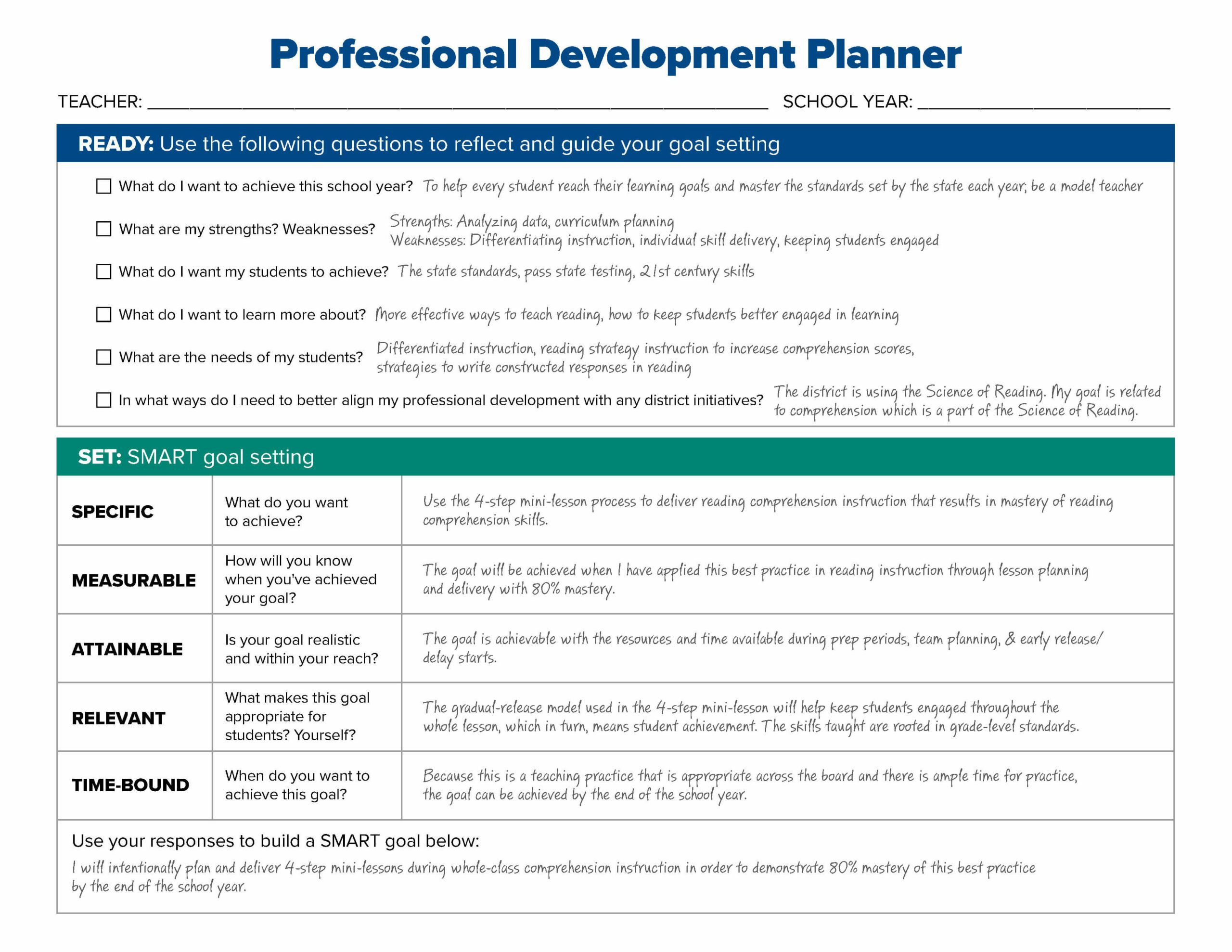 sample staff development planning template