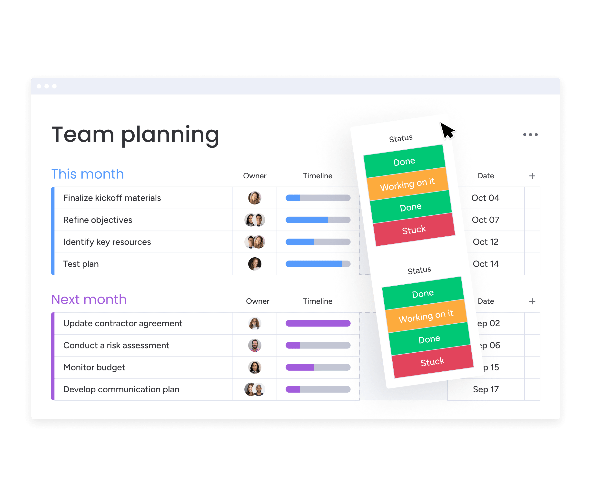 sample work planning template