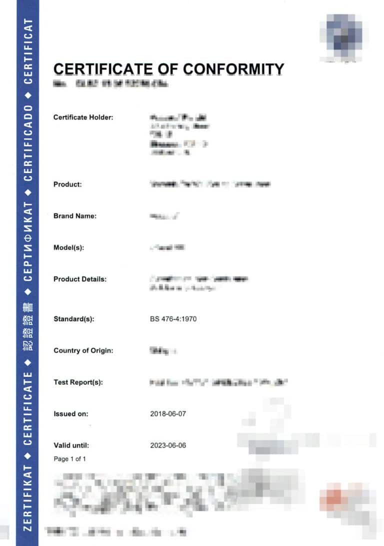 sample conformity certificate template