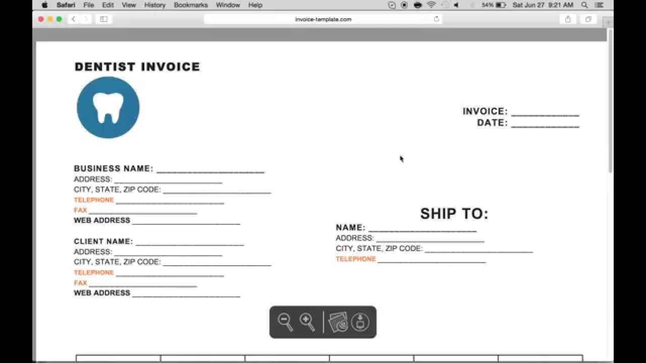 dental invoice template