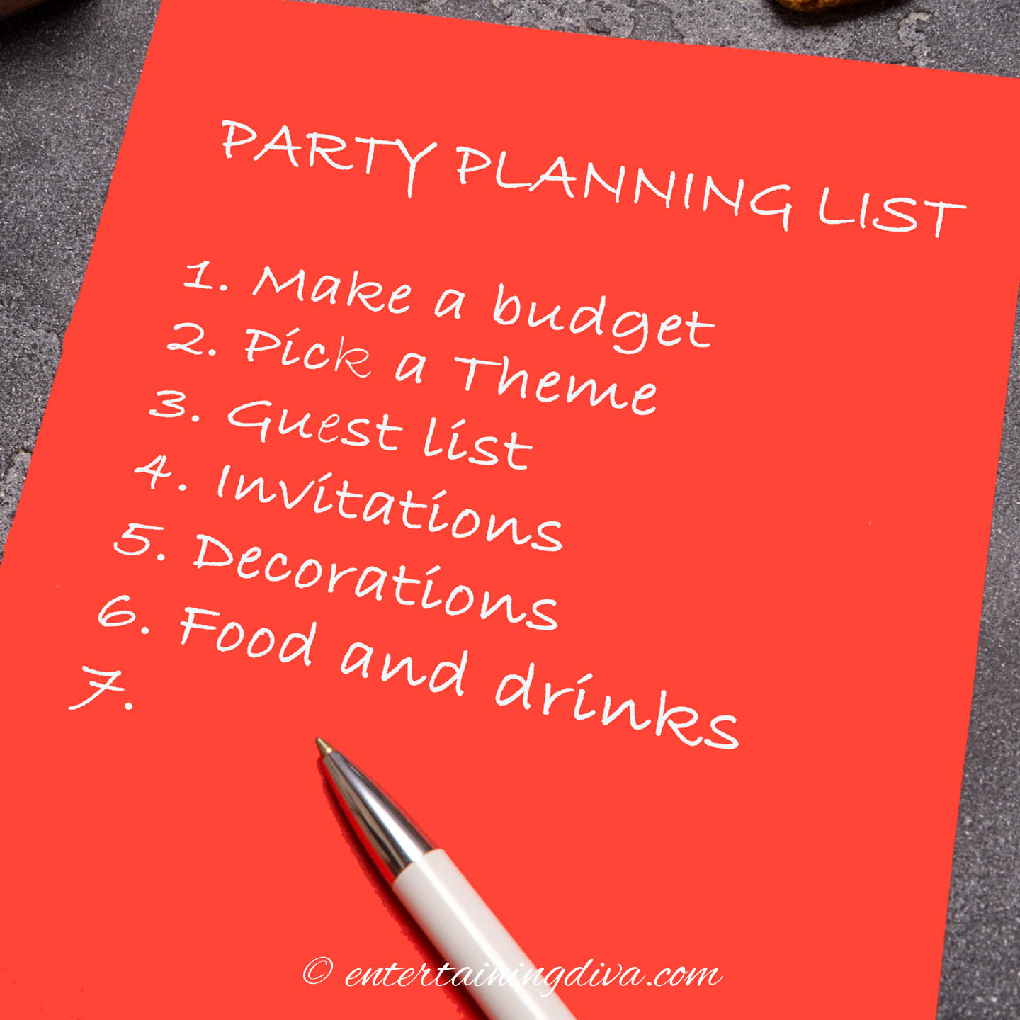 sample party planning template