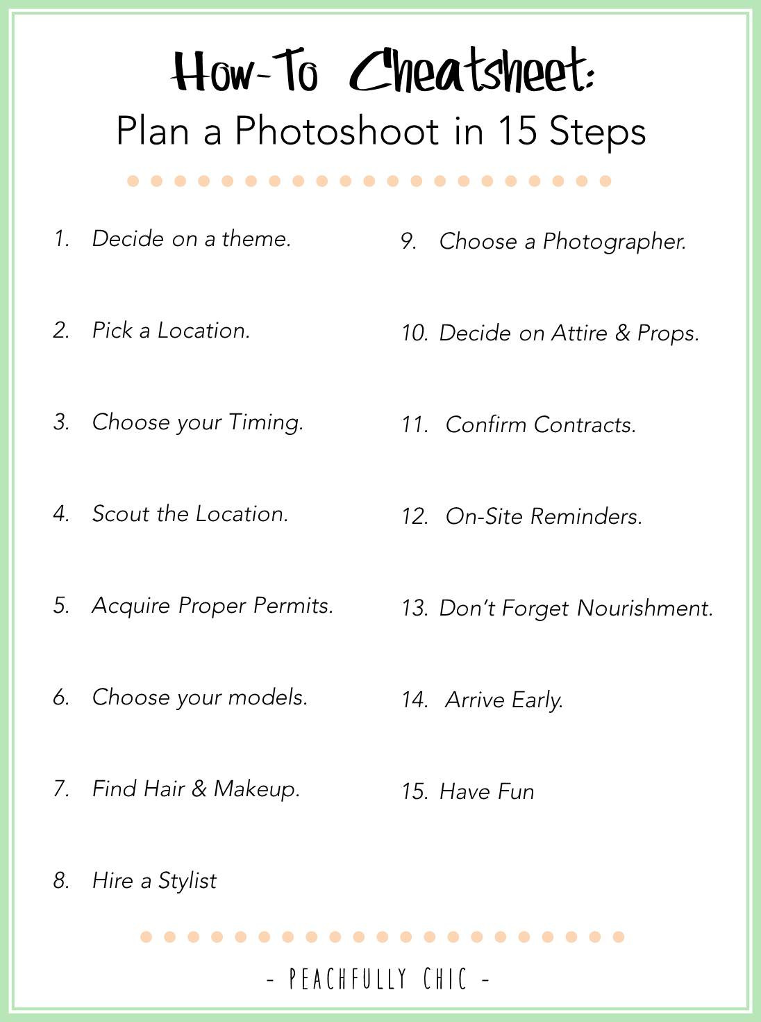 sample photoshoot planning template