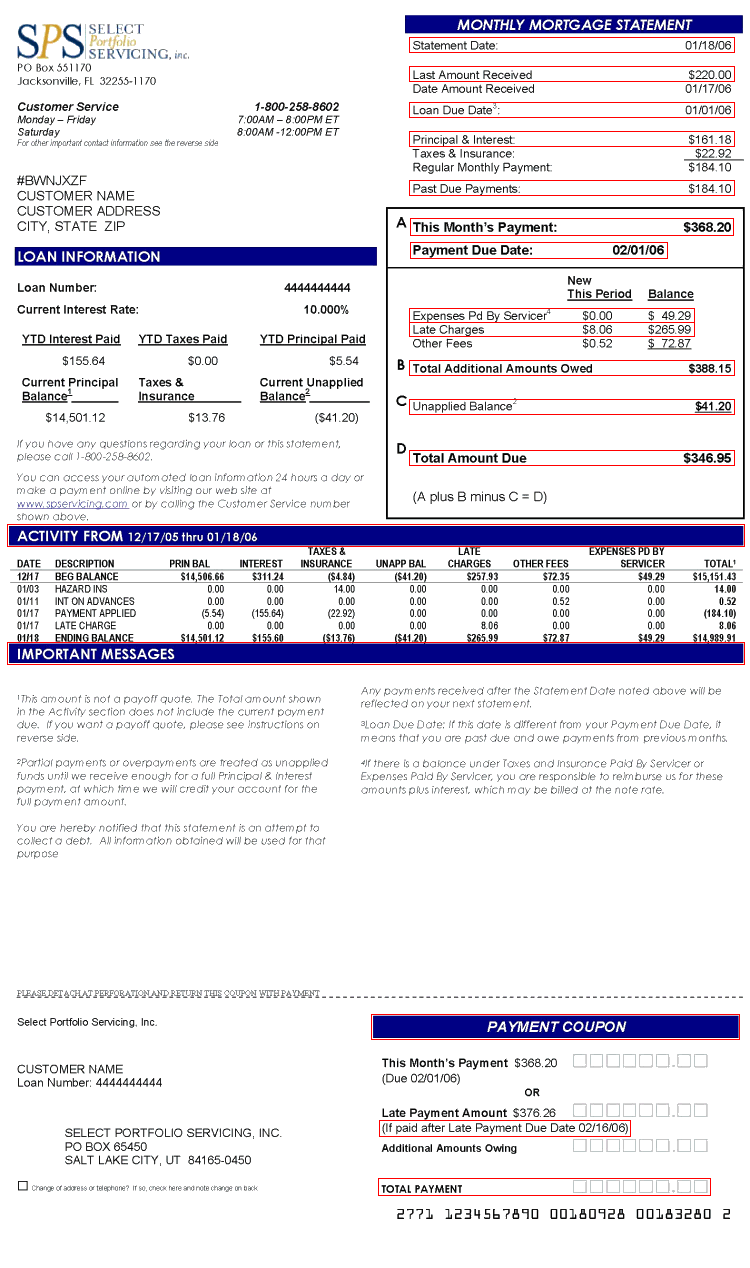 sample mortgage invoice template