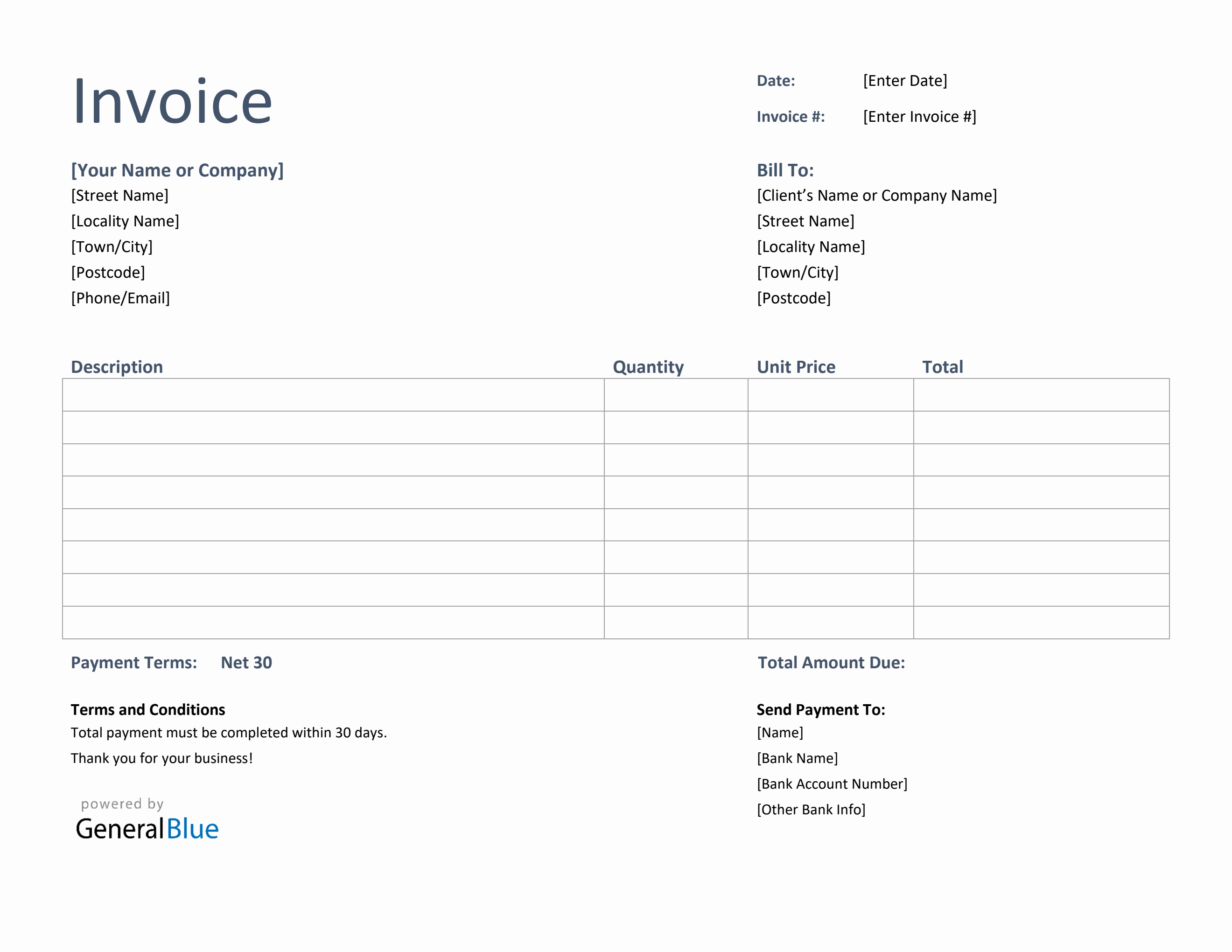 sample basic invoice template