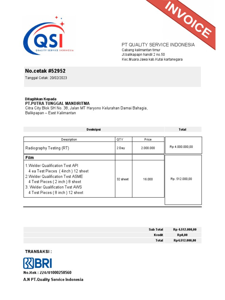 sample welding invoice template