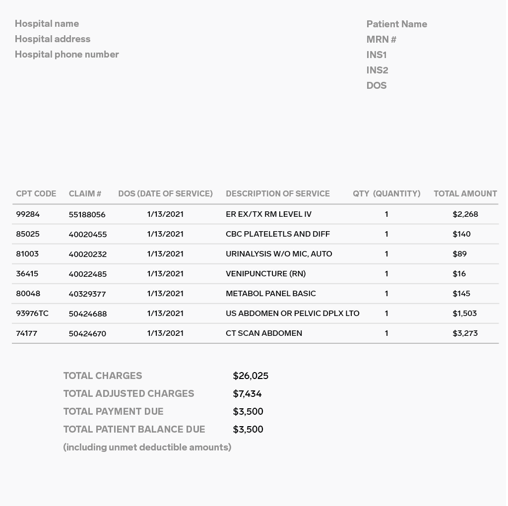 sample itemized billing statement template