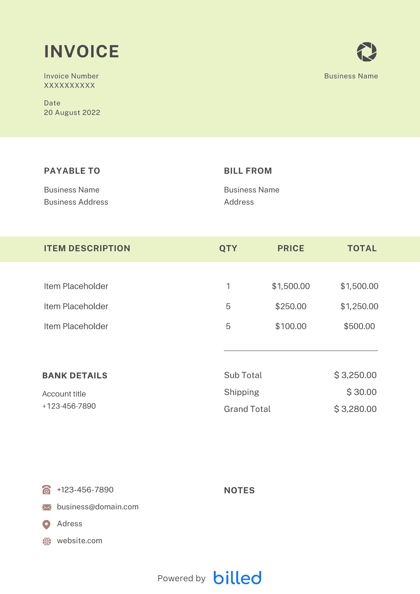 sample junk removal invoice template