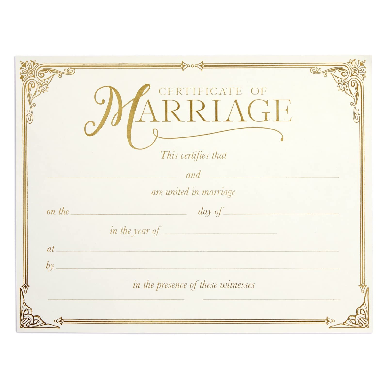 sample marriage certificate template