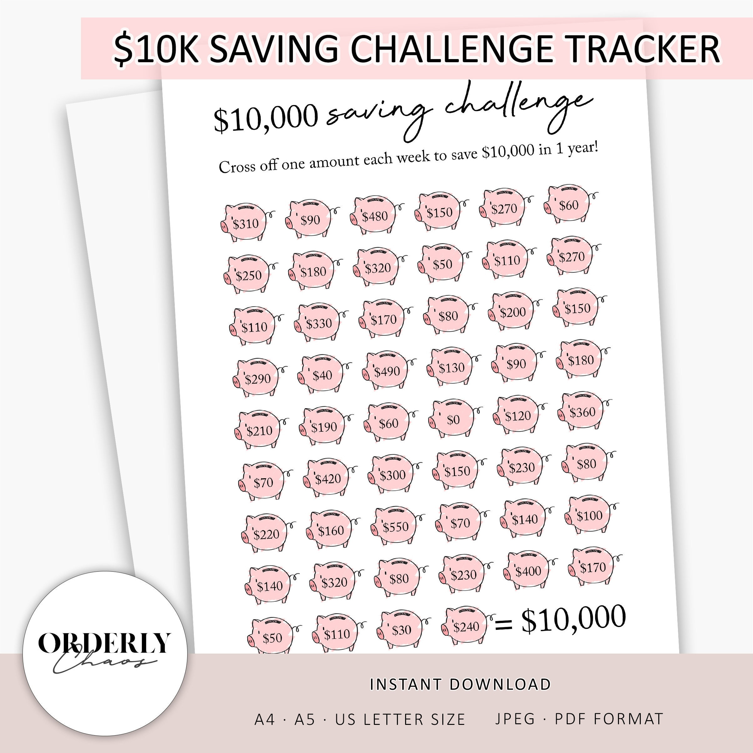 sample savings planner template