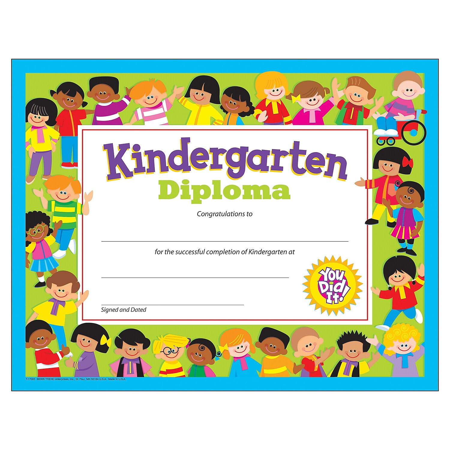 sample Kindergarten Graduation Certificate template