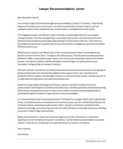 Lawyer Recommendation Letter Template (With Sample)