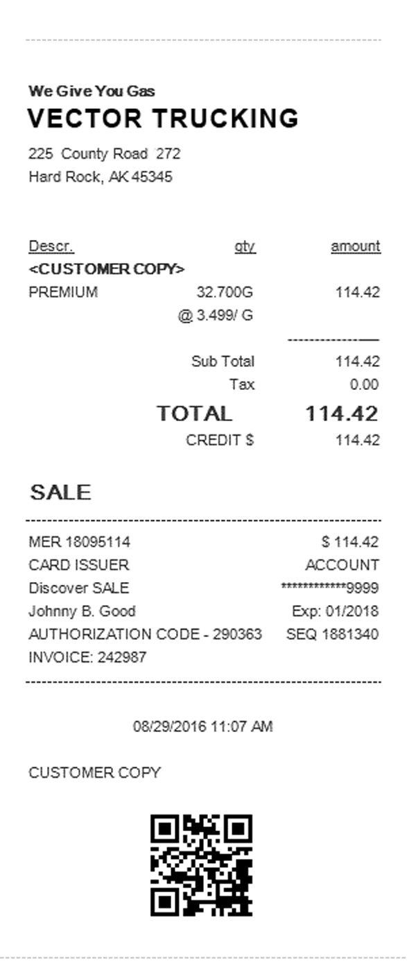 sample fuel invoice template