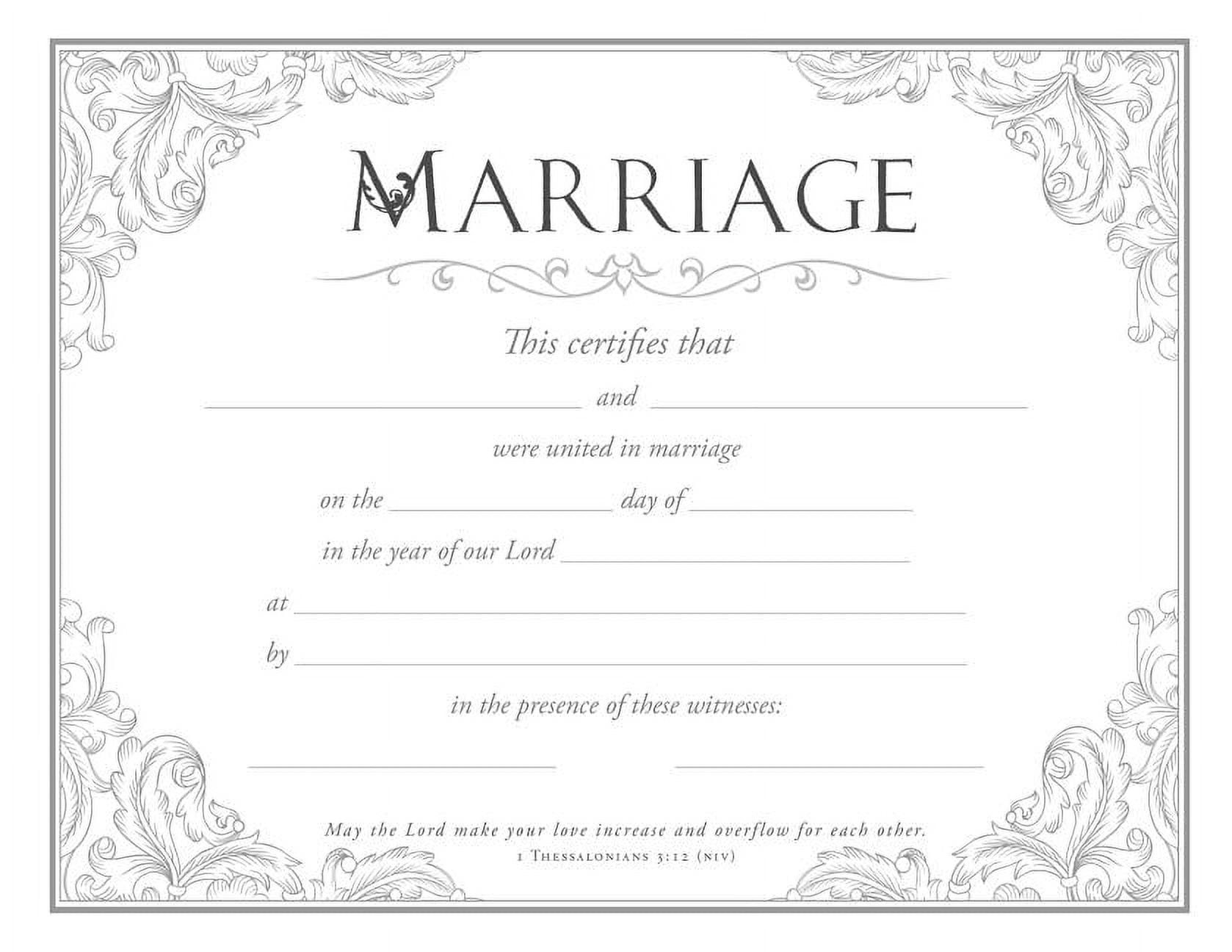 sample marriage certificate template