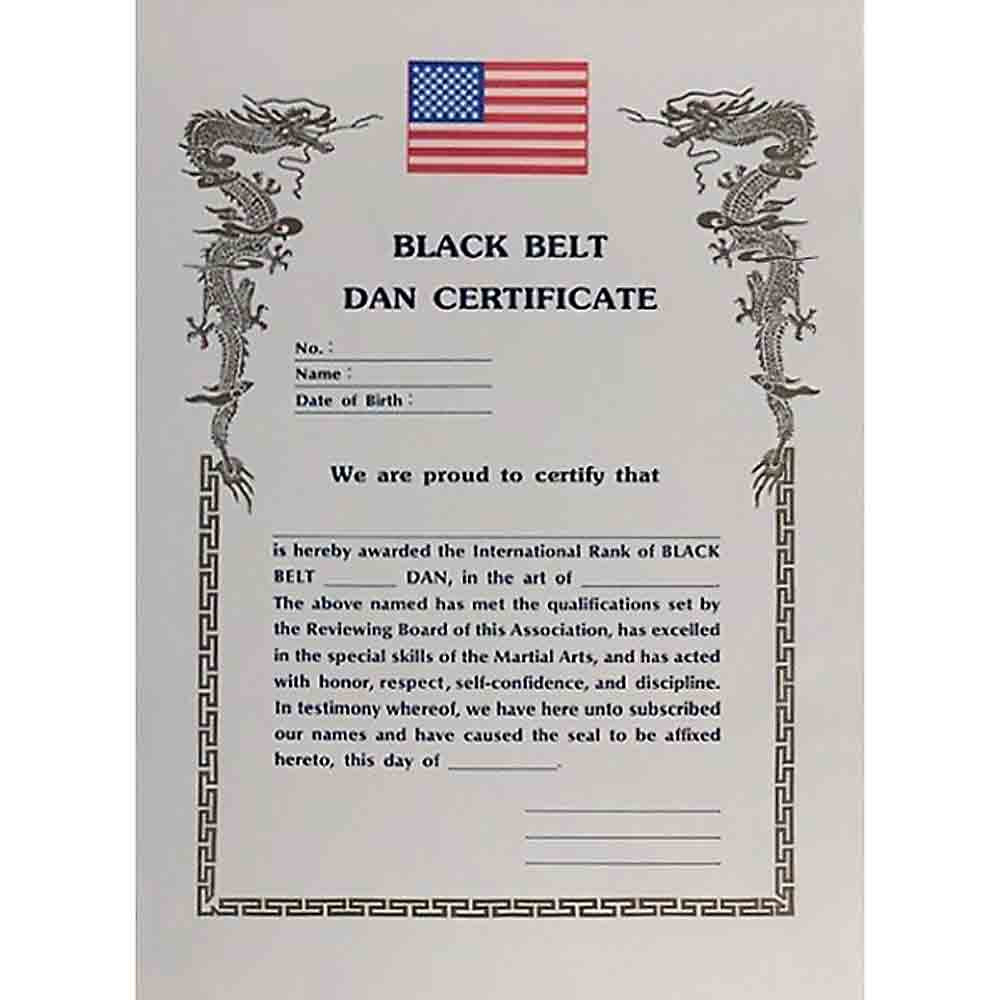 sample Martial Art Certificate template