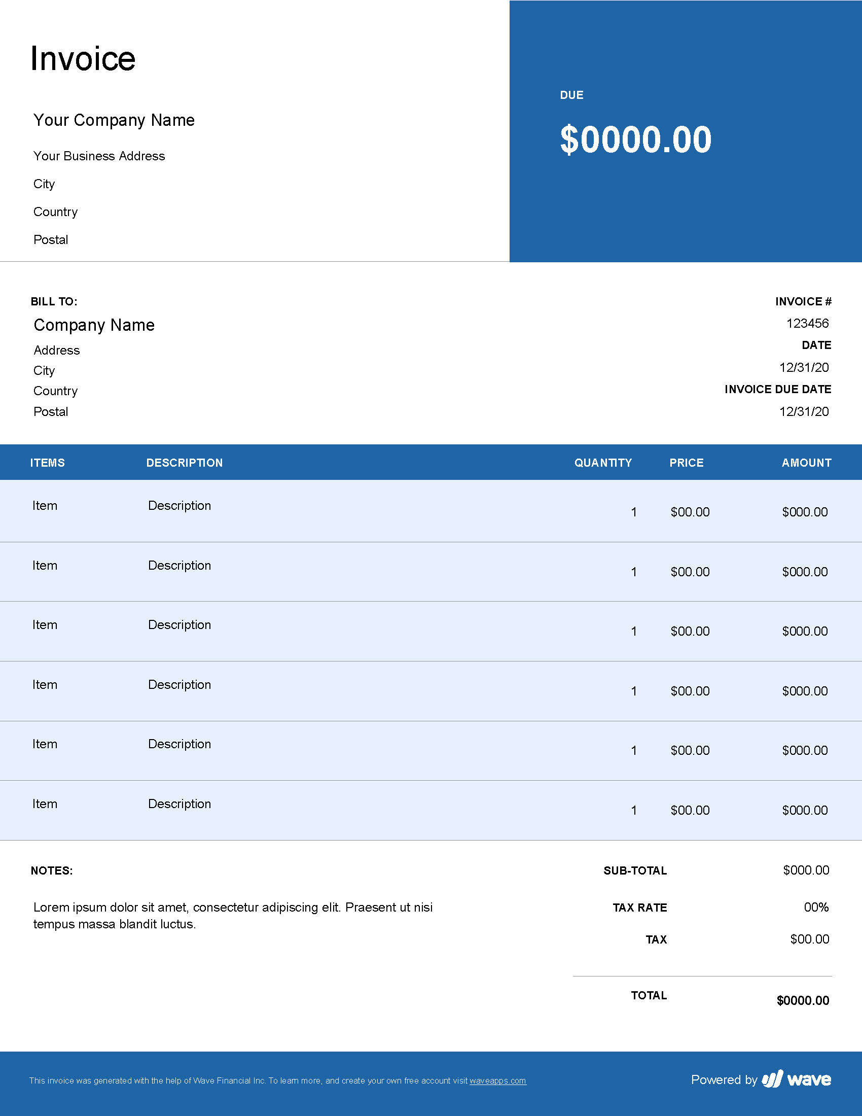 sample massage invoice template