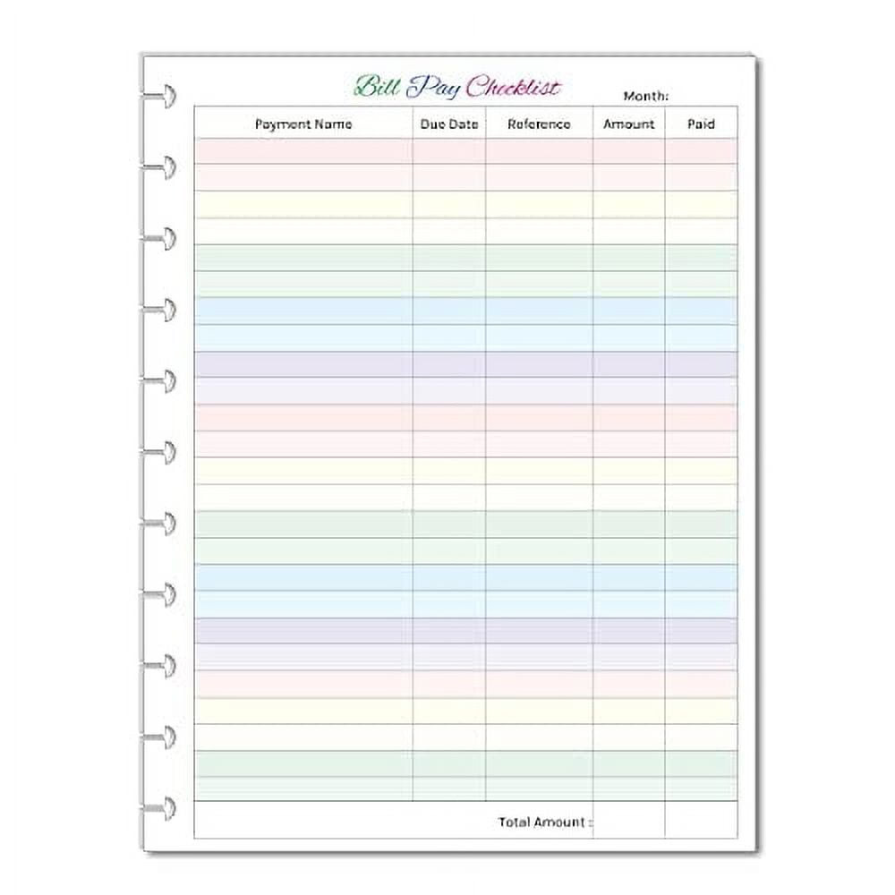 sample payment planner template