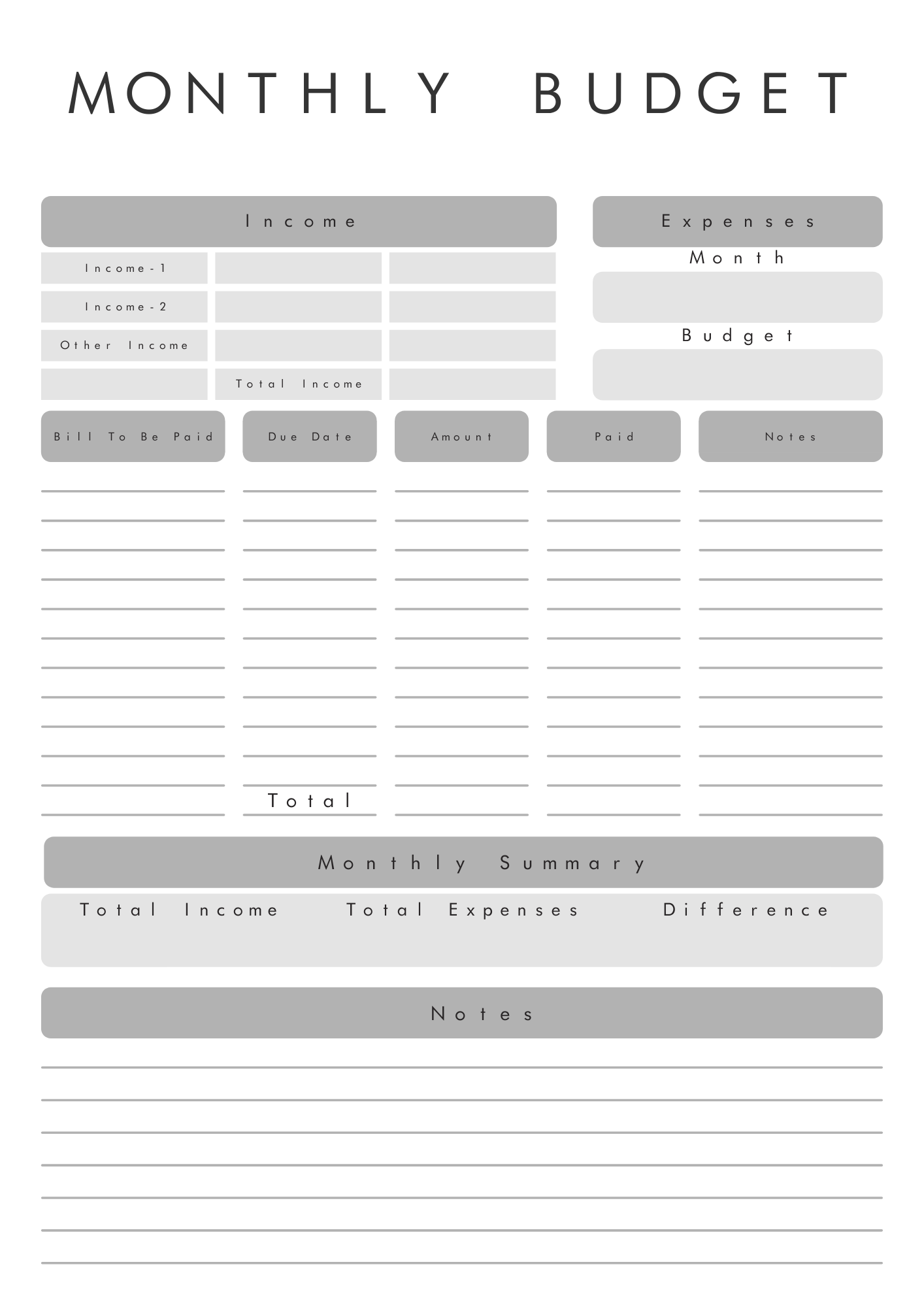 sample savings planner template