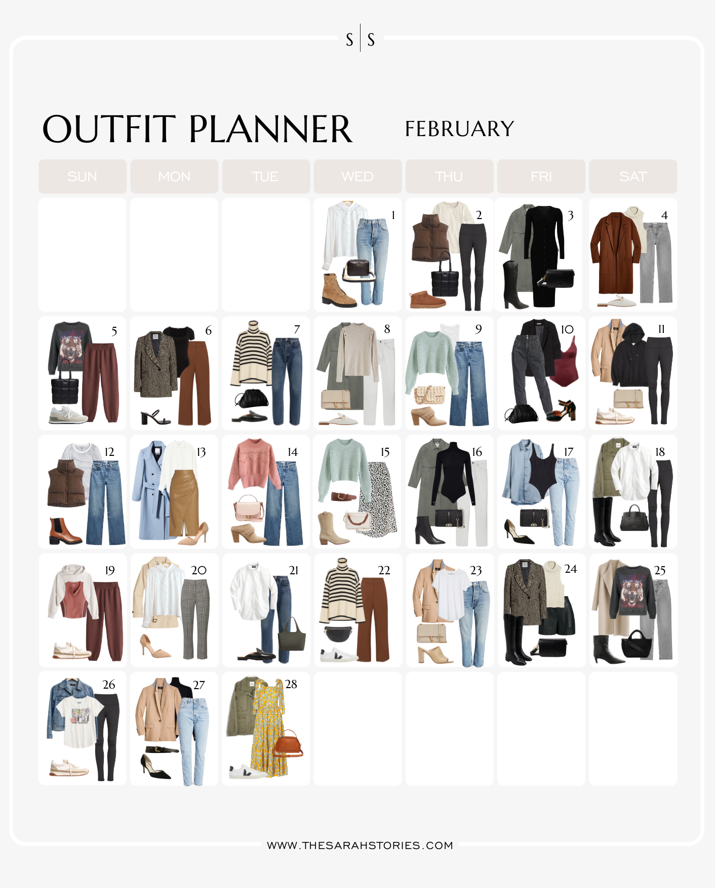 sample outfit planner template