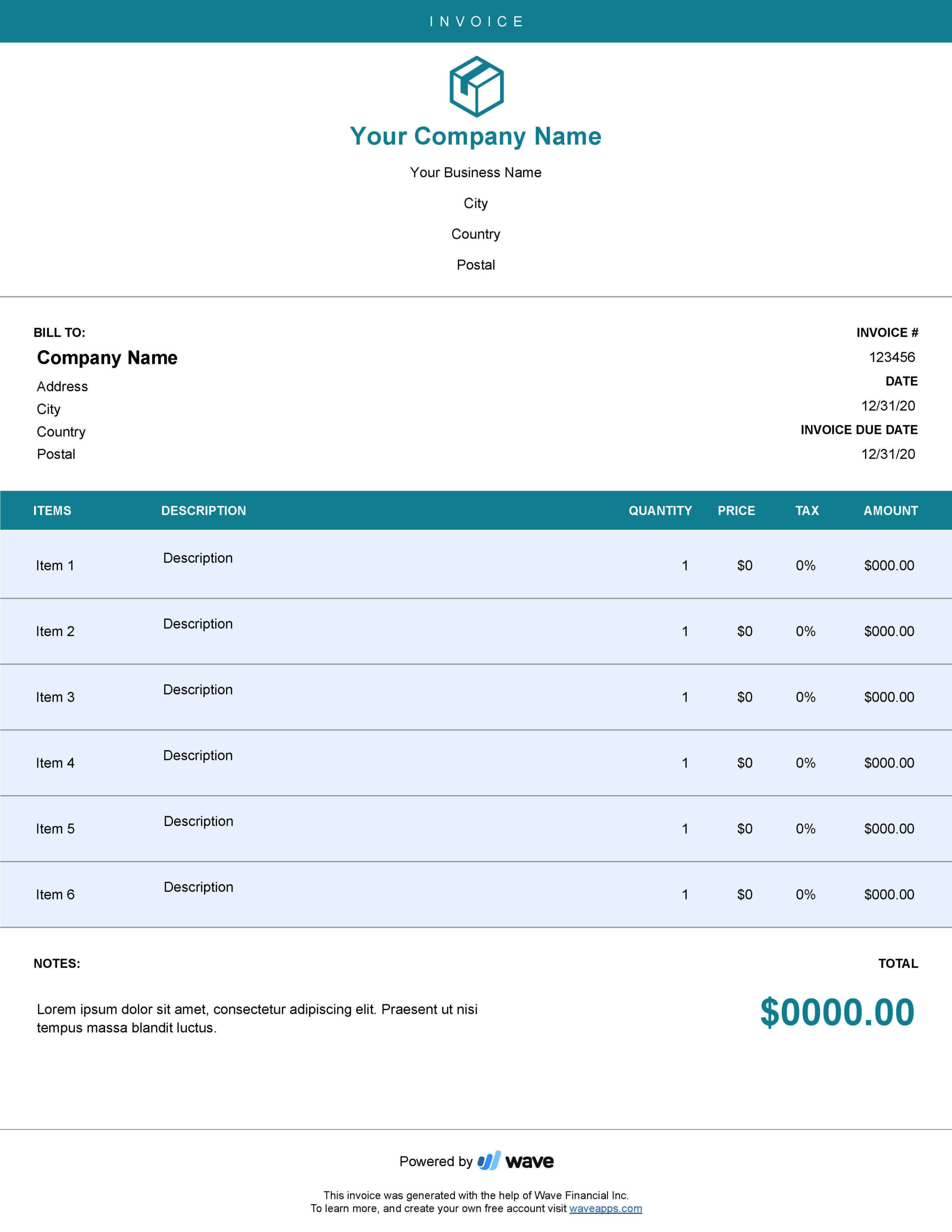 moving invoice template